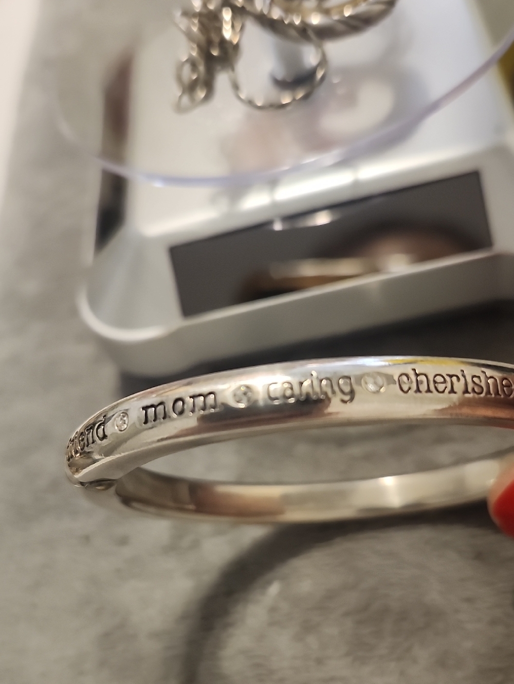 Rope Pendant Necklace and Engraved Bangle - BRIGHTON..mothers Day Gift..engraved